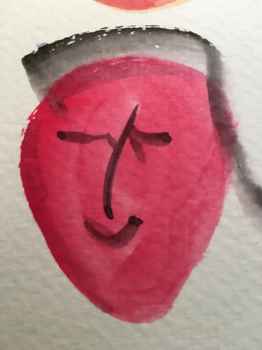 Självporträttet!! – Watercolor by Eva Henriksson (sold)