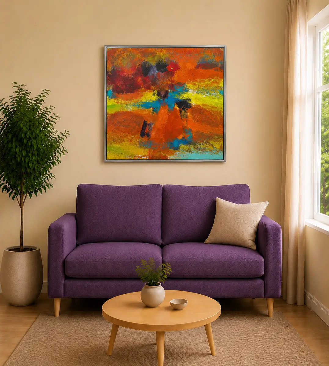 Artwork – Acrylic – Abstract – 80×80 cm by Tilly Maj-Britt Bodilius Lindgren