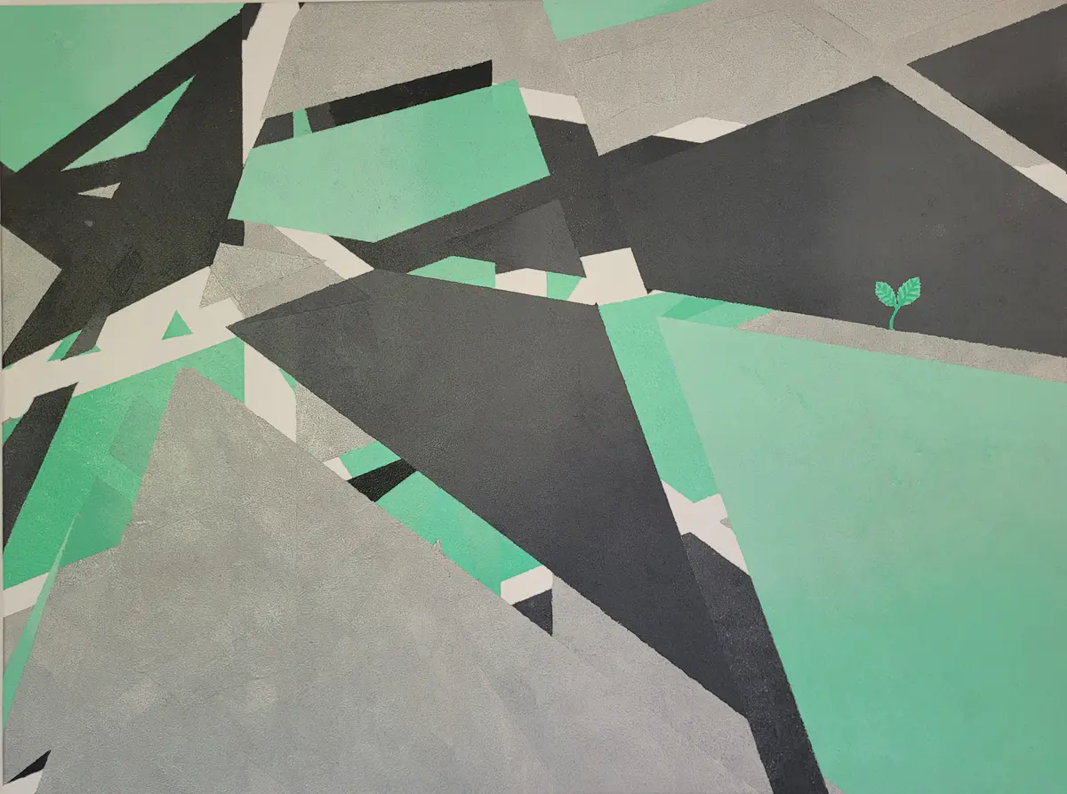 Mint – Acrylic – Abstract – 80×60 cm by Mlys Art