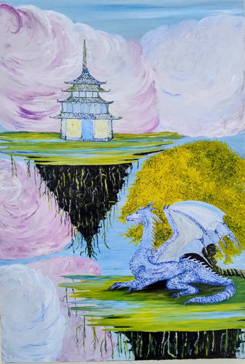 The Magical Dragon – Oil – Impressionism – 50×80 cm by Ateliemaloucametthe