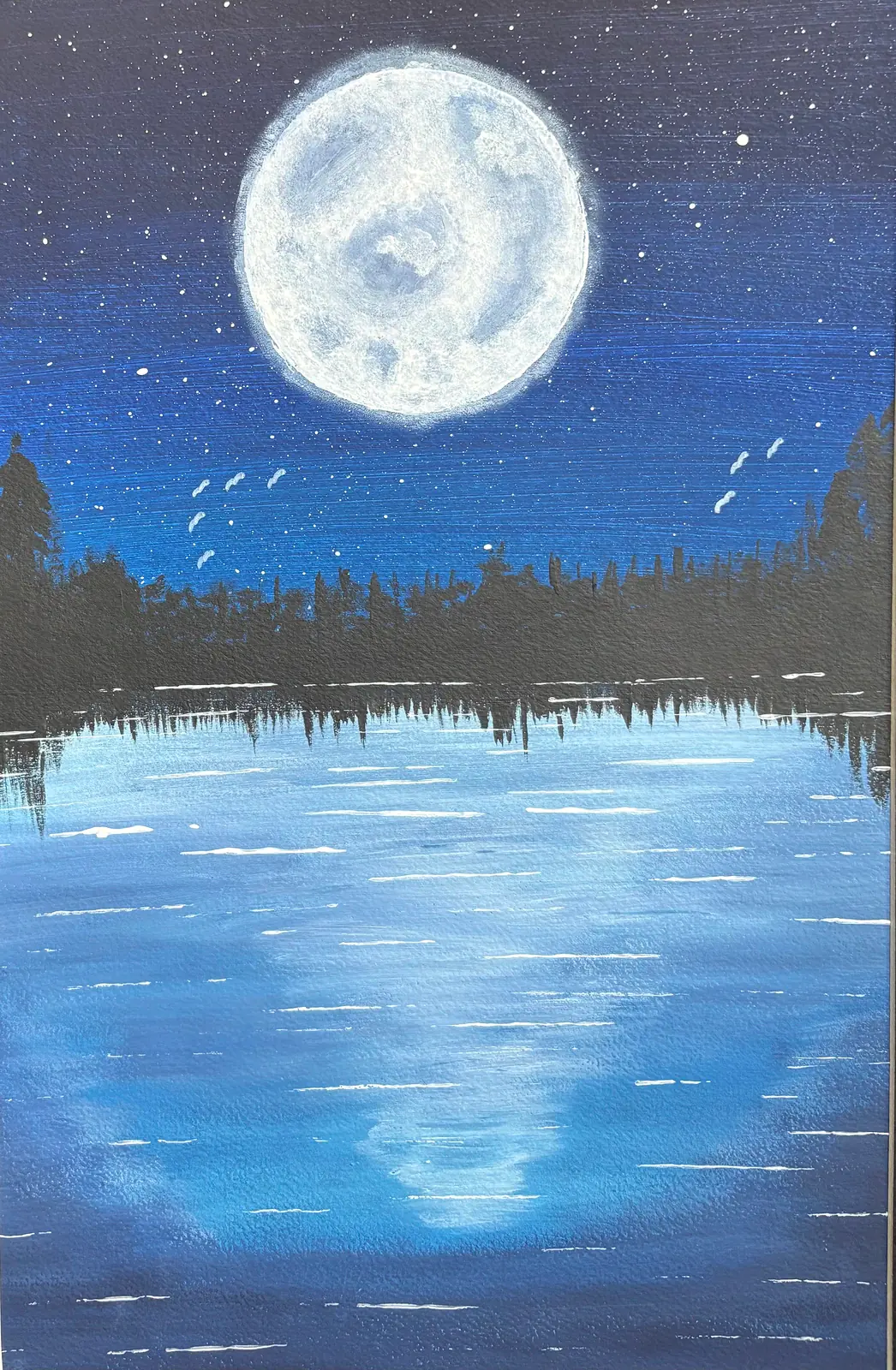 Månsken i natten - Acryl door Ann-Christin (Acmpainting) Martinsson
