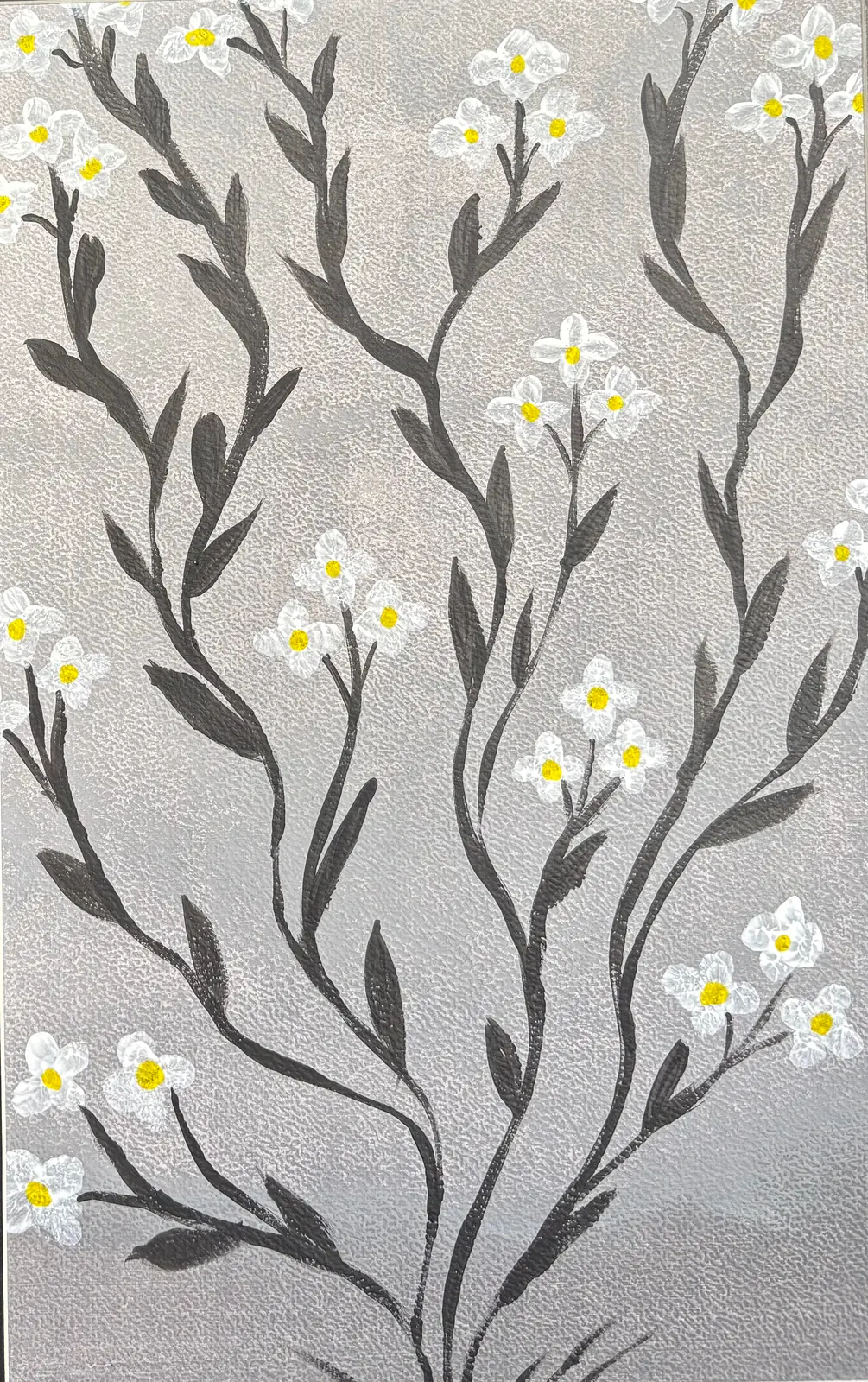 Tre små blommor - Acryl door Ann-Christin (Acmpainting) Martinsson