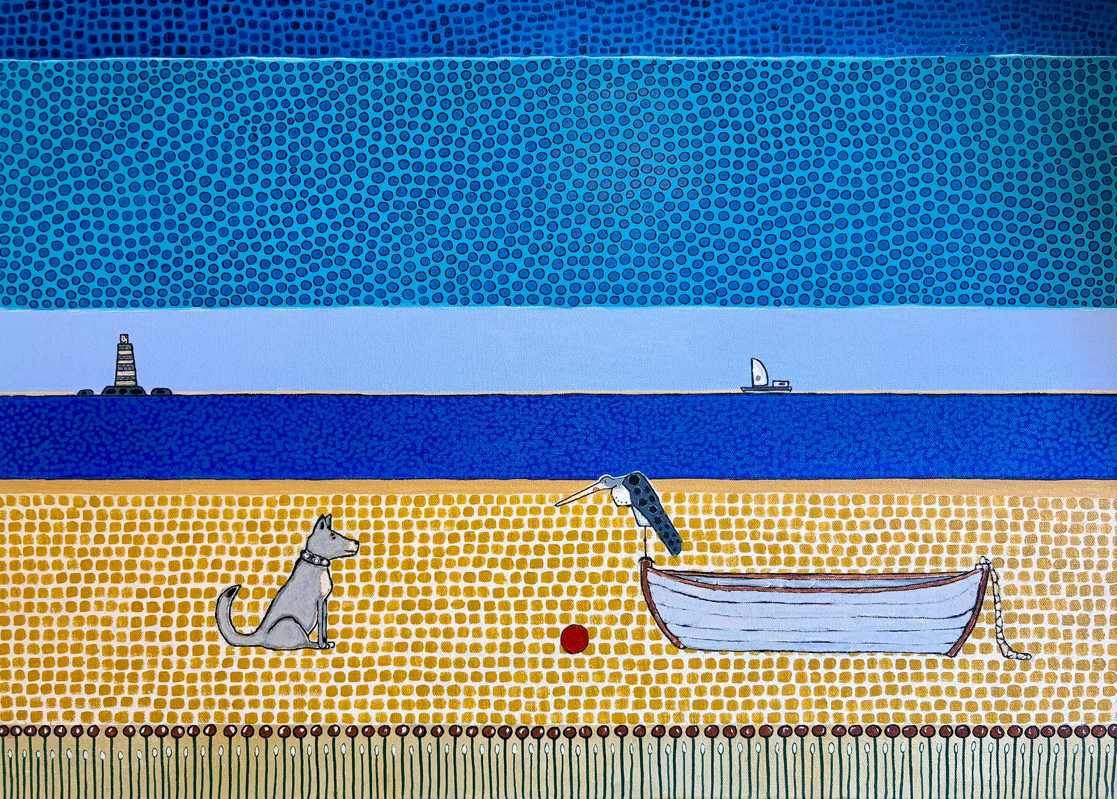 Fetch the ball - Blandet teknik af Vivianne Otsa