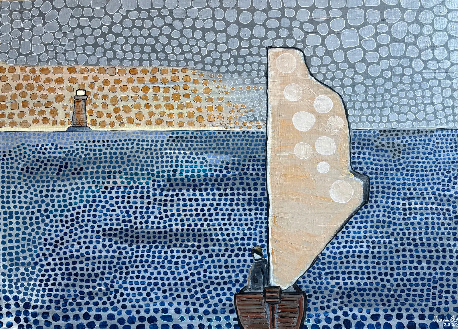 The fisherman - Akryl af Vivianne Otsa