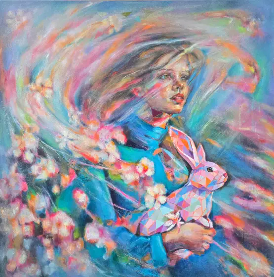 Flickan och Geometrins Kanin – Oil by Lana Blink