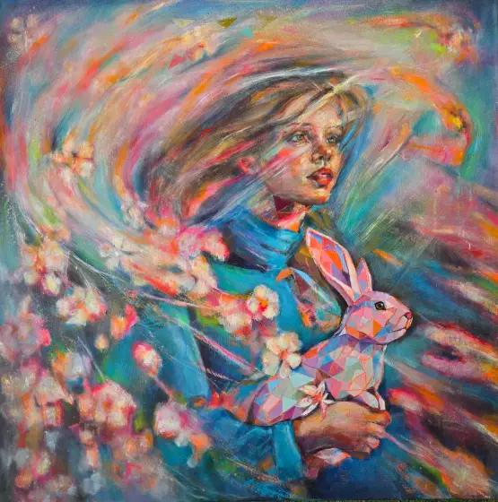 Flickan och Geometrins Kanin – Oil by Lana Blink