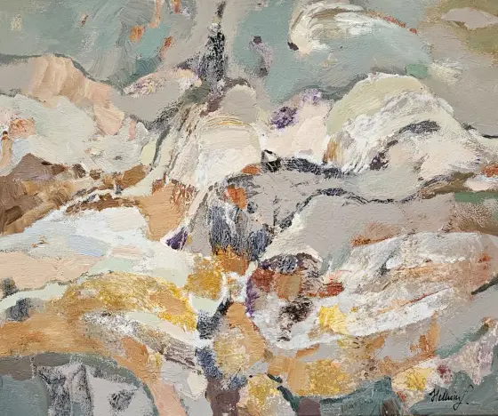 Above the Treeline - Akryl av Tatiana Hellum
