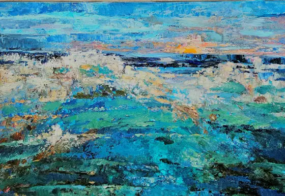The Call of Turquoise - Akryl av Tatiana Hellum