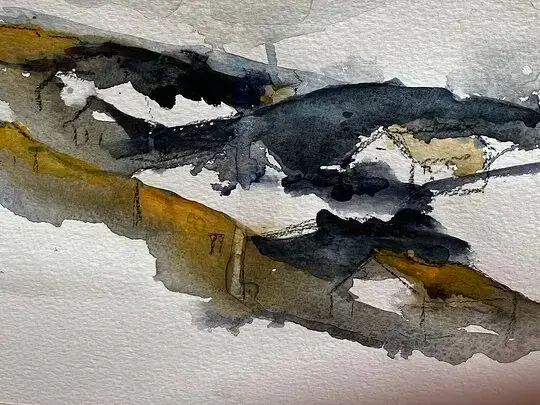 Husen i backen – Watercolor by Eva Henriksson