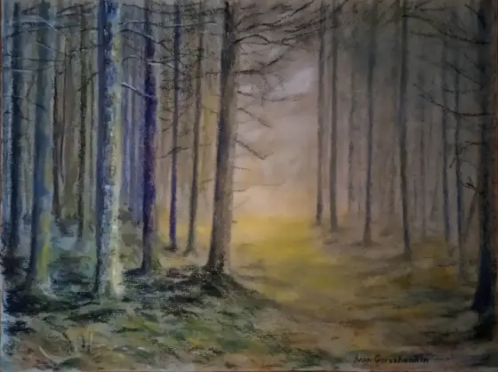 Tallskog i Värmland – Pastel by Ivan Gorozhankin