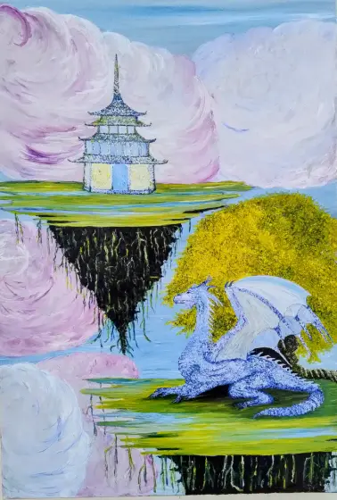 The Magical Dragon – Oil by Ateliemaloucametthe