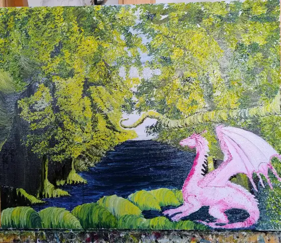 The Secrets of the Magical Lake – Oil by Ateliemaloucametthe