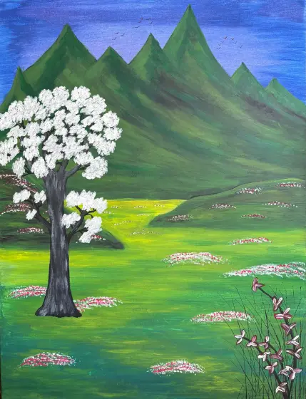 De gröna bergen - Acryl door Ann-Christin (Acmpainting) Martinsson
