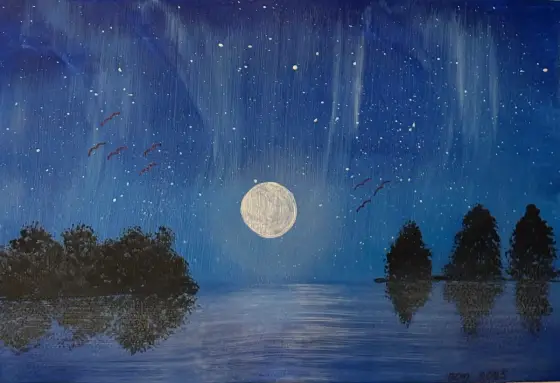 De milda norrskenet - Acryl door Ann-Christin (Acmpainting) Martinsson