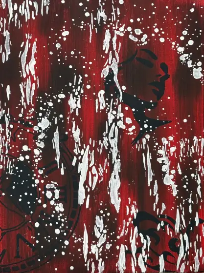 Den röda timmen - Acryl door Ann-Christin (Acmpainting) Martinsson