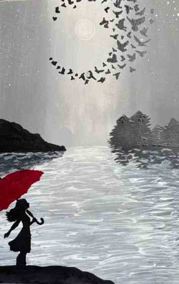 Flickan vid havet - Acryl door Ann-Christin (Acmpainting) Martinsson