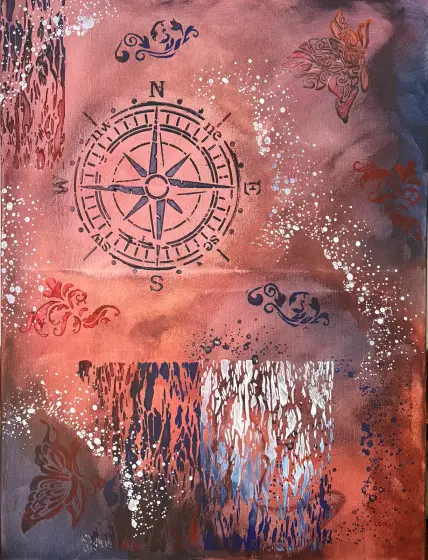 Kompassen - Acryl door Ann-Christin (Acmpainting) Martinsson