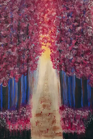 Körsbärsstigen - Acryl door Ann-Christin (Acmpainting) Martinsson