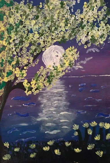 Månens spegel - Acryl door Ann-Christin (Acmpainting) Martinsson
