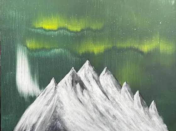 Norrsken i natten - Acryl door Ann-Christin (Acmpainting) Martinsson