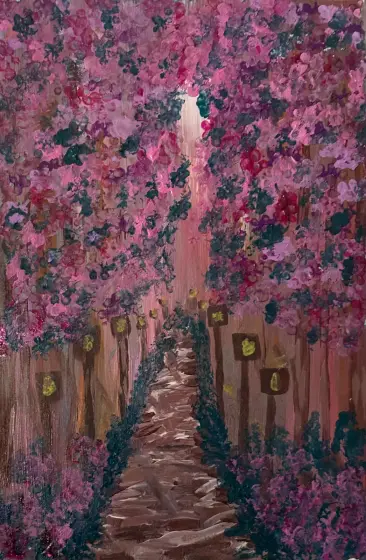 Skymningsallén - Acryl door Ann-Christin (Acmpainting) Martinsson