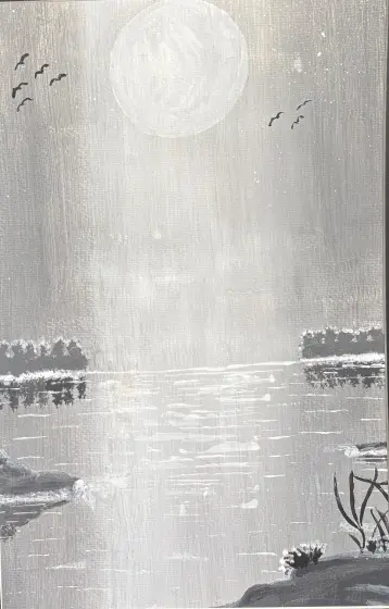 Stilla natt - Acryl door Ann-Christin (Acmpainting) Martinsson
