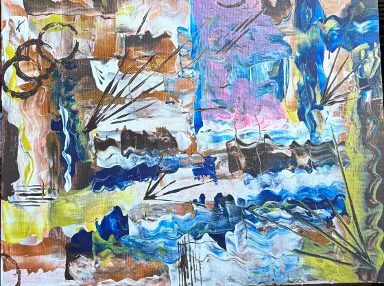 Strålar - Acryl door Ann-Christin (Acmpainting) Martinsson