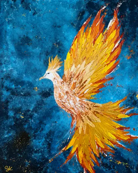 Phoenix Rising – Acrylic by Safa Khalaf