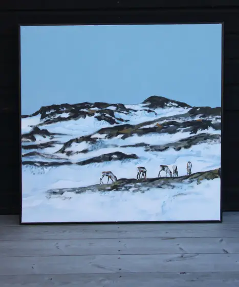 Renar i fjällen – Acrylic by Jesica Selberg