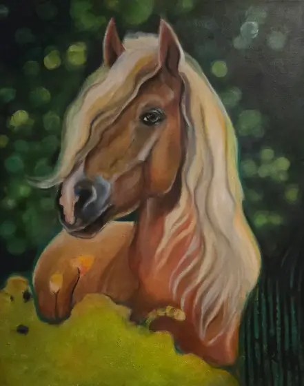 Palomino i Sommarljus – Oil by Linea  Art