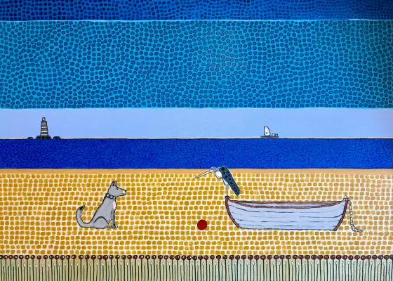 Fetch the ball - Blandet teknik af Vivianne Otsa