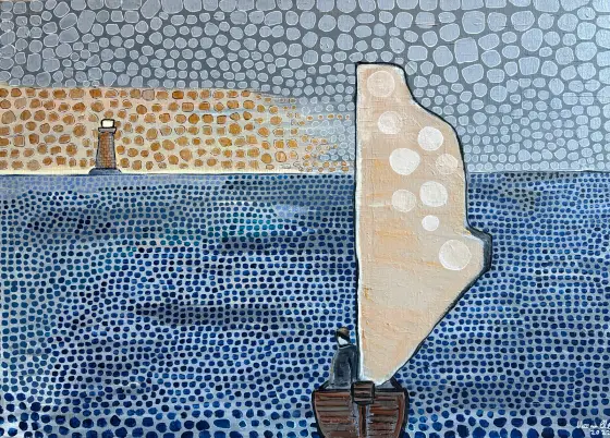 The fisherman - Akryl af Vivianne Otsa
