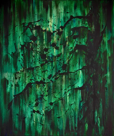 Dark Forest – Acrylic by Irina Nikolaeva