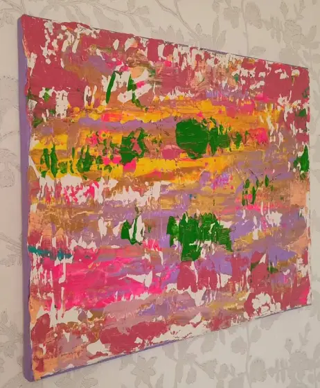 Pink Moss – Mixed Media by INA