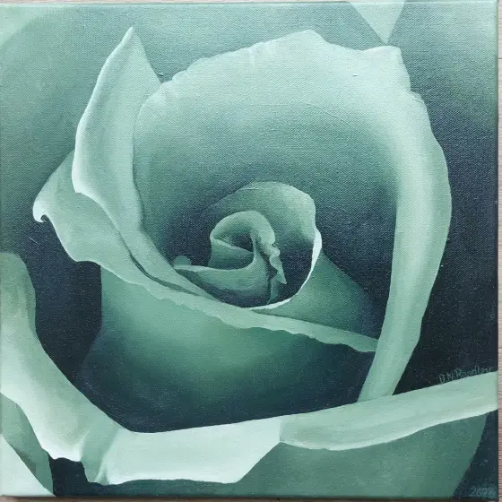 Grøn Rose – Oil by Ditte Randløv