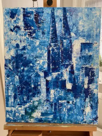Katedralen i blått – Oil by Ingeborg Blomfeldt