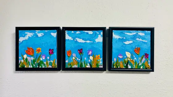 Farverig Fornemmelse af Sommerens Blomster – Acrylic by Wasim Kiwan