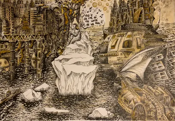 Isbrytare vid Världens Ände – Mixed Media by Jan Gerscher